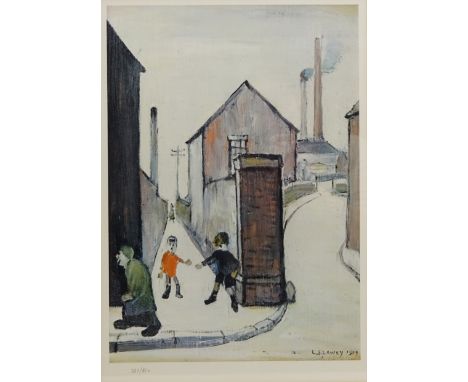 After Laurence Stephen Lowry RA (Northern British 1887-1976): 'The Viaduct Street Passage', limited edition colour print No.7