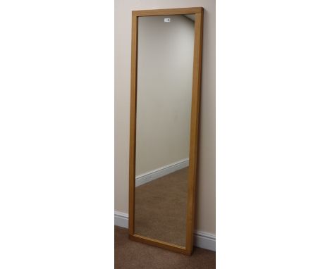Ponsfords of Sheffield light oak framed rectangular wall mirror, W52cm, H171cm Condition Report Click here for further images