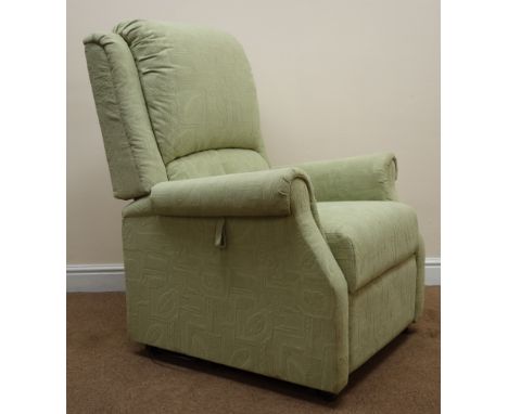 Restwell riser reclining armchair upholstered in beige fabric, W82cm (This item is PAT tested - 5 day warranty from date of s