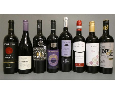 8 bottles of Italian red wine, comprising 1 2020 Canaletto Montepulciano, 1 2009 Pietranera Vino Nobile di Montepulciano, 1 2