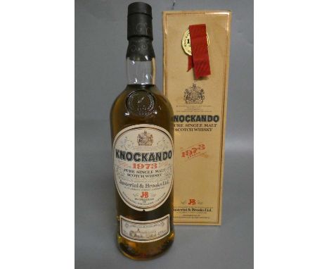 1 bottle Knockando 1973 pure single malt scotch whisky, 43%, bottled 1985, boxed (Est. plus 24% premium inc. VAT)Condition Re