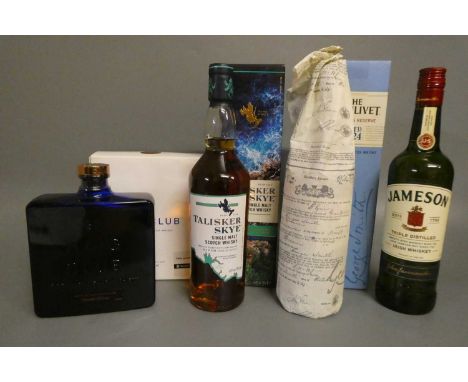 4 bottles of whisky, comprising 1 boxed Talisker Skye single malt, 45.8%, 1 boxed Glenlivet Founders Reserve single malt, 40%