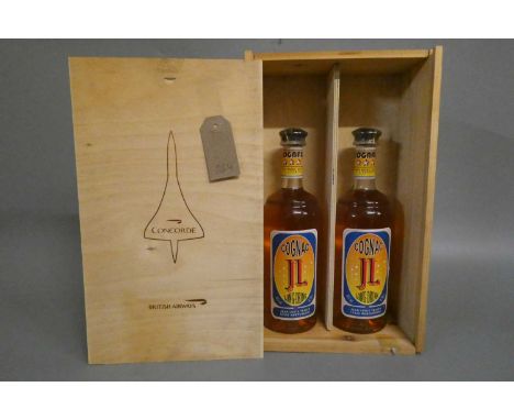 2 bottles Jean-Louis Texier cognac, three star, 40%, in Concorde box (Est. plus 24% premium inc. VAT)Condition Report: Good