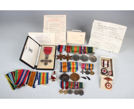 Two groups of medals to members of the How family, one group comprising MBE, civil issue, with original Royal Mint case and i