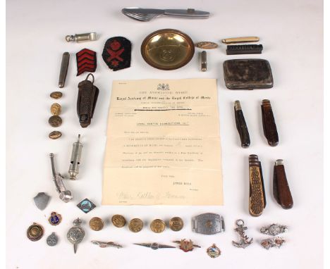A collection of early/mid-20th century items of Royal Navy interest belonging to C.J. Wonnacott, Petty Officer, 115491, inclu