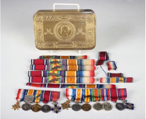 A group of seven First World War and later dress miniature medals, comprising 1914-15 Star, British War Medal, Victory Medal 