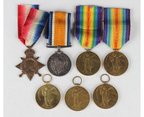 A group of First World War medals, comprising 1914-15 Star to '11062 Pte.P.Reddy. R.IR.Regt', 1914-18 British War Medal to 'D