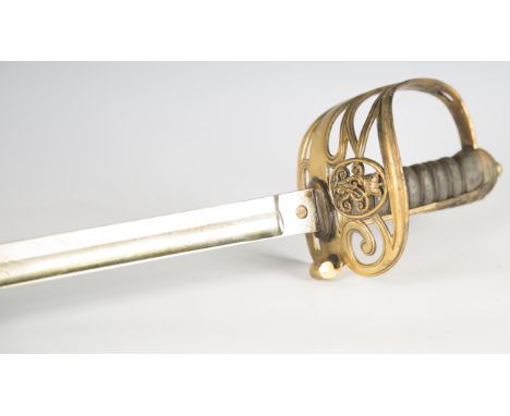 A Victorian 1845 pattern infantry officer's sword by Henry Wilkinson, Pall Mall, London, with dumbbell-section blade, blade l