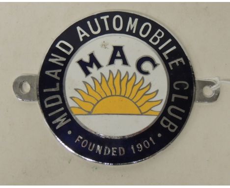 Car badge - Midland Automobile Club badge, enamelled in three colours ++very good condition
