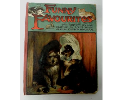 Louis Wain illustrated childs book Funny Favourites, printed in Bavaria