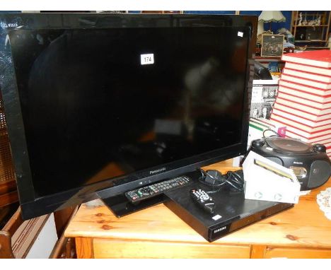 A Panasonic flat screen television, radio etc.,