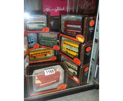 Ten 1:76 scale Exclusive First Editions (EFE) die cast bus models.