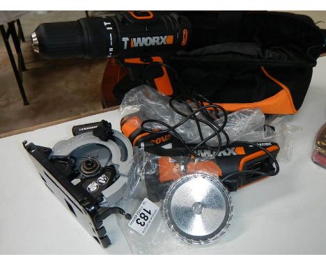 2 new Worx tools - floor board cutter and electric drill.