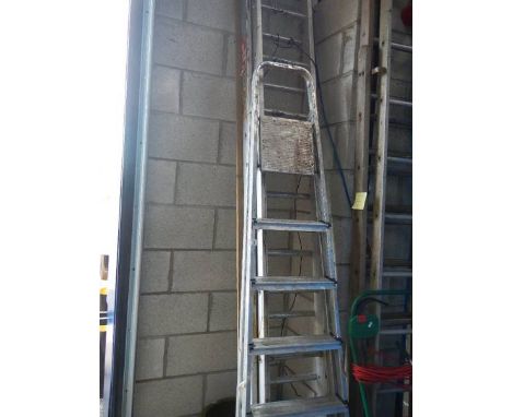 An aluminium ladder.
