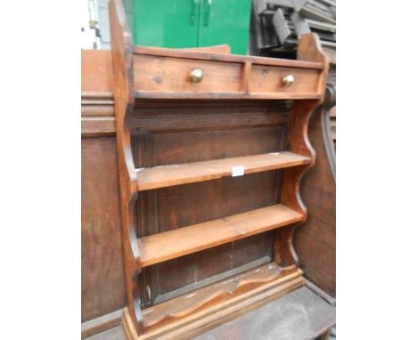 An old pine shelf unit with 2 drawers.