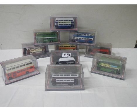 Ten 1:76 scale Corgi The Original Omnibus Company limited edition die cast bus models in original sealed display boxes.