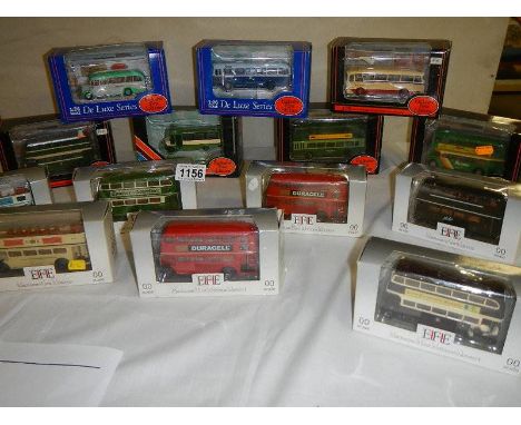 Fourteen 1:76 scale Exclusive First Editions (EFE) die cast model buses.