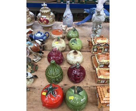 One large group of Sylvac dishes; onion, beetroot, tomato, apple etc. together with Sylvac dog figure and Poole vase (12)