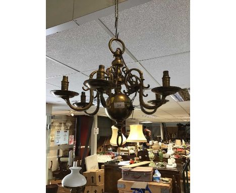 Dutch style brass chandelier