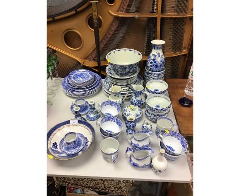 Spode Italian, Delft and other blue and white tea and dinnerware