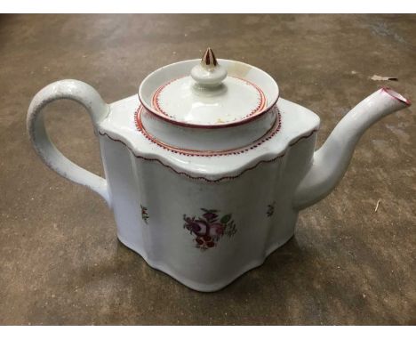 Late 18th century Newhall shaped teapot.