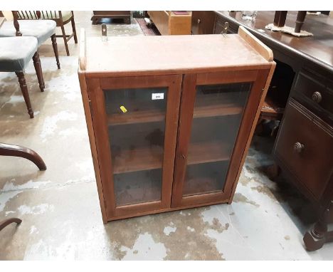 Glazed hanging bookcase (reputably from the Suffolk Ferry) plus a folding card table