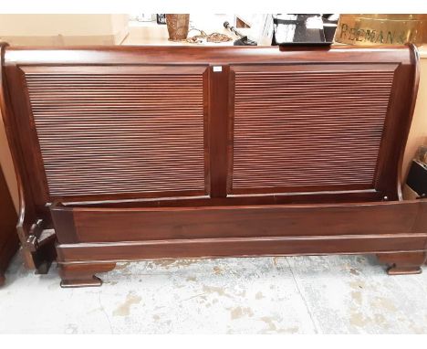 Cherry wood bedroom suite, bed, two drawer trunk, cabinets,