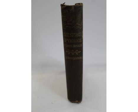 John Ruskin, Stones of Venice, 1851 first edition, vol 1 only, together with other antiquarian books, including 1898 facsimil