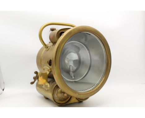 A Lucas King of the Road Duplex brass lamp with plaque, 30cm h Location: