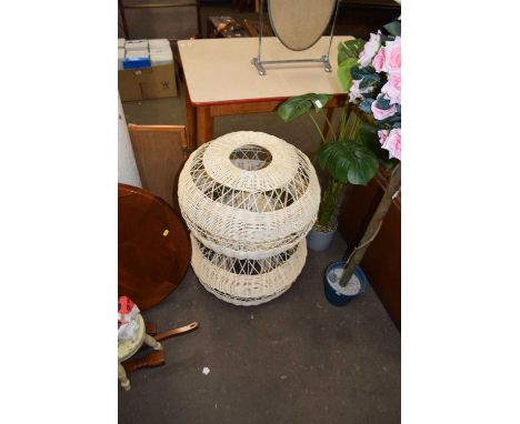 Two wicker work light shades