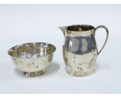 Paul Revere Reproduction Sterling silver sugar bowl and cream jug, stamped marks and numbered 263 (2) 