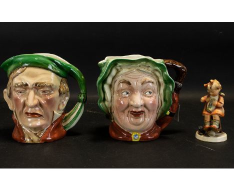 Beswick Ware Hand Painted Large Character Jugs ( 2 ) In Total. Comprises 1/ Sairey Gamp. No 371. Height 6.75 Inches - 17.5 cm