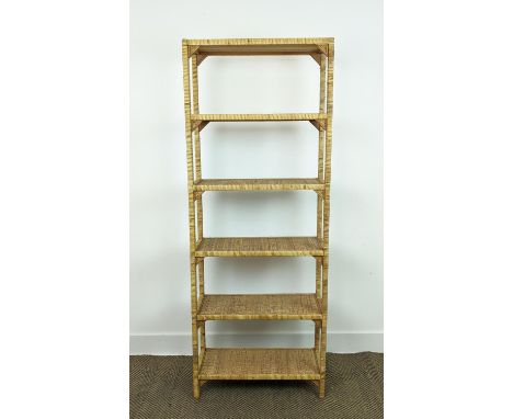 PAOLO MOSCHINO RATTAN SHELF, 62cm x 25cm x 163cm. 