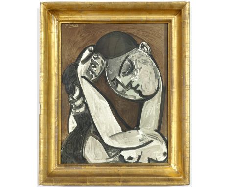 PABLO PICASSO, Femme Se Coiffant – signed in the plate Rare lithograph in colours on arches paper, Edition: 575, Mourlot, Ant