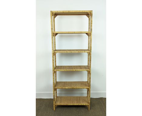 PAOLO MOSCHINO RATTAN SHELF, 62cm x 25cm 163cm. 