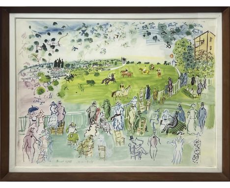 RAOUL DUFY (French 1877-1953), 'Ascot 1935', lithograph, printed by Mourlot, signed in the plate, 51cm x 67cm, framed. 