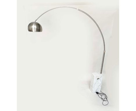 AFTER ACHILLE AND PIER GIACOMO CASTIGLIONI ARCO STYLE FLOOR LAMP, 217cm H x 24cm. 