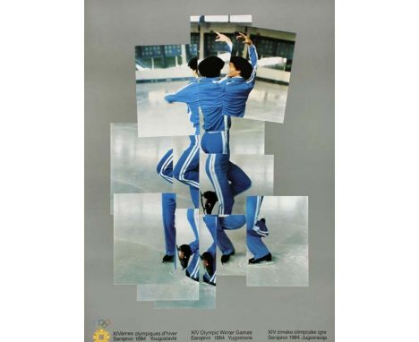 DAVID HOCKNEY (born 1937), The Skater (official 1984 Sarajevo Winter Olympics), offset lithograph on paper, 1984, 62cm x 84.5