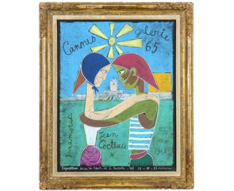 JEAN COCTEAU, Cannes 1961 Lithograph in colours signed in the plate Edition: 250 63 x 49 cm. 
