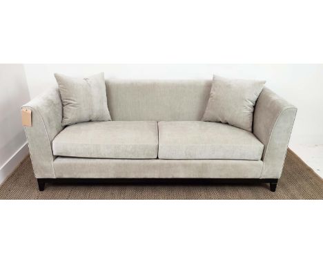 BESPOKE SOFA LONDON SOFA, grey fabric upholstered, 200cm x 85cm x 75cm. 