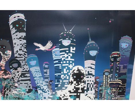 Chiho Aoshima, ' City Glow ', print in colours, signed and dated '03 and numbered 23 of 300, 68cms x 68cms, in a modern box f