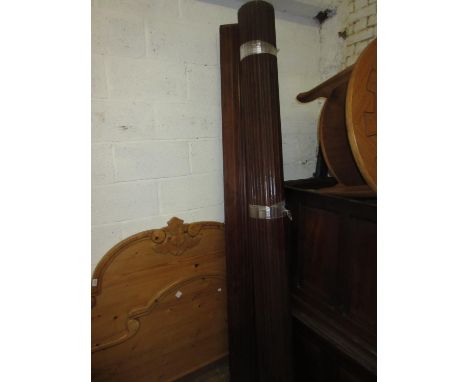 Pair of early 20th Century mahogany roller shutters, 97.5ins wide 