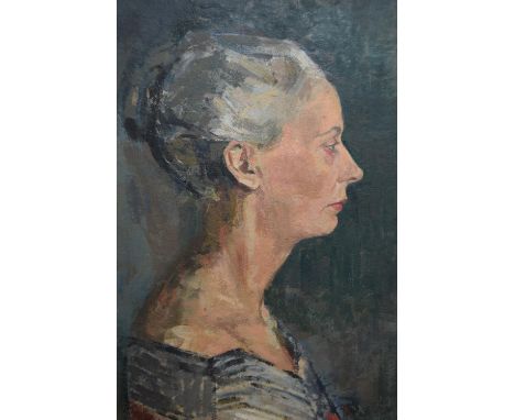 Early 20th Century oil on millboard, head and shoulder portrait of a lady, signed Darwin, 19.5ins x 15ins 