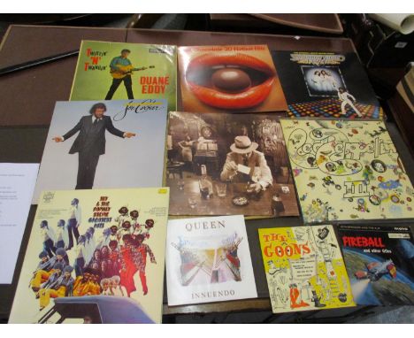 Collection of vinyl long playing records including Led Zeppelin ' Atlantic Deluxe ' and ' In Through the Out Door ', Joe Cock