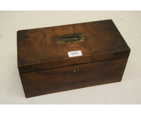 19th Century rectangular walnut tea caddy (minus interior) 