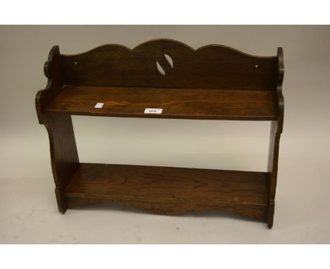 Early 20th Century Arts and Crafts oak two shelf wall bracket 