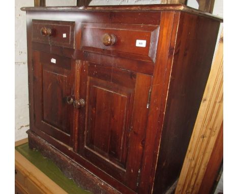 Modern stained pine dresser base, stained pine three shelf wall bracket together with a small stained pine two tier washstand