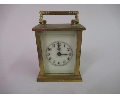 American Waterbury Clock Company miniature gilt brass carriage clock (at fault) 