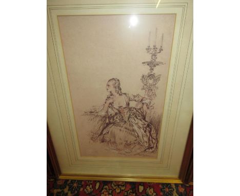 Sir William Russell Flint Limited Edition print, lady beside a candelabra, No. 455 / 850, together with three other Russell F