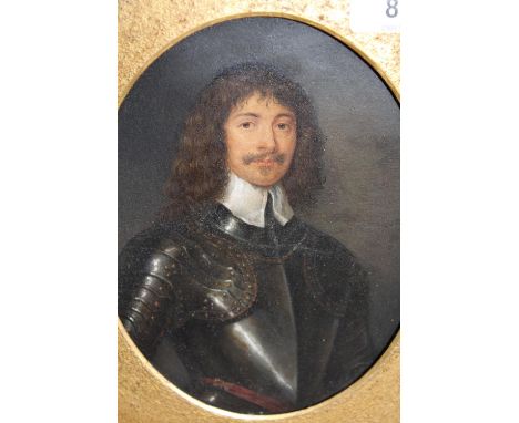 Attributed to George Perfect Harding, mixed media portrait of James I Marquess of Montrose, with brown hair and moustache, we